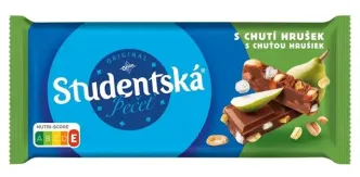 Шоколад Orion Studentska z Chuti Hrusek Оріон Студентска молочний із Грушею плитка 170г