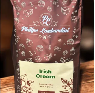 Кава в зернах Philipe Lombardini Irish Cream Філіп Ломбардіні з ароматом Ірландські вершки мікс робусти та арабіки 1000г