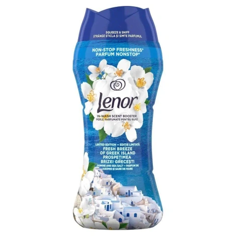 Кондиціонер Ароматизатор для Білизни в гранулах Lenor Non-Stop Freshness Fresh Breeze Greek Ленор свіжий Бриз Греції Тубус 195г
