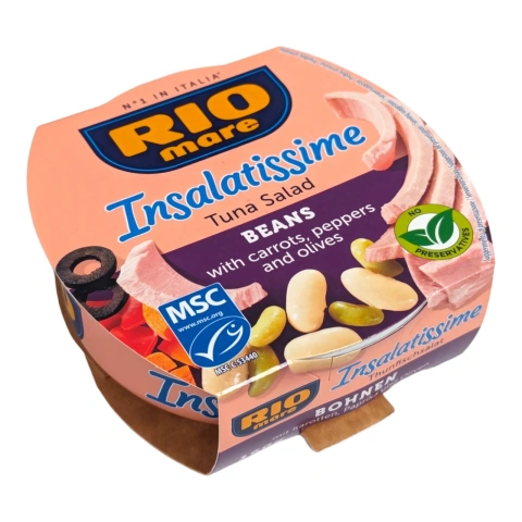 Салат с Тунця Rio Mare e Insalatissime Insalata di Tonno Beans Ріо Маре Біла квасоля морква перець та оливки Євробаночка 160г