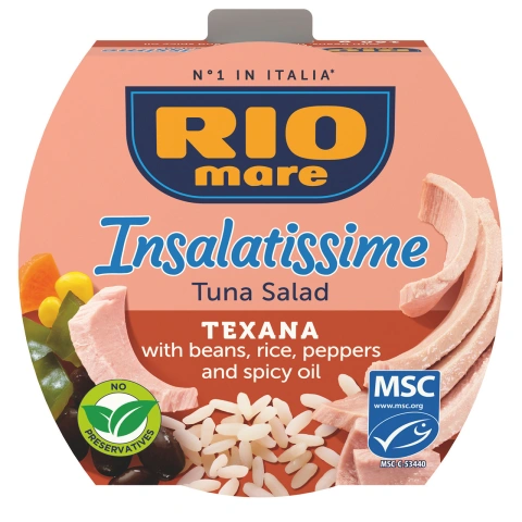Салат с Тунця Rio Mare e Insalatissime Insalata di Tonno Texana Ріо Маре Рис квасоля перець та пікантна олія Євробаночка 160г