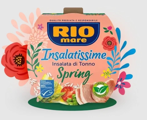 Салат с Тунця Rio Mare e Insalatissime Insalata di Tonno Spring Ріо Маре Весняна версія Рис горошок та спаржа євробаночка 160г