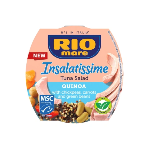 Салат з Тунця Rio Mare e Insalatissime Insalata di Tonno Quinoa Ріо Маре Кіноа з нутом морквою і зеленою квасолею Євробаночка 160г