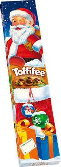 Шоколадні новорічні Toffifee цукерки в коробці toffifee санта висока 325 грамів німеччина