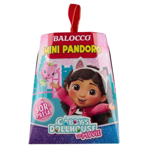 Міні Панеттоне Дитячий з Cюрпризом Balocco Mini Pandoro Gabby’s Dollhouse Kitty Балокко Геббі Доллхауз для Дівчаток Коробка 80г