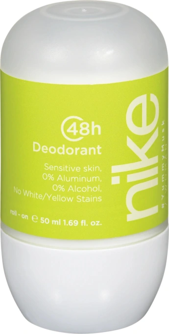 Дезодорант Шариковий Nike Woman Yummy Musk 48H Deodorant Sensitive Roll‑On Найк Солодкий мускус без алюмінію Рол-Он Сенсітів 50мл