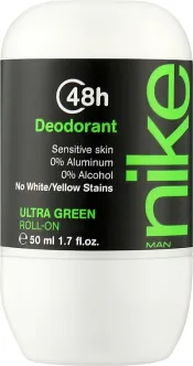Дезодорант Шариковий Nike Man Ultra Green 48H Deodorant Sensitive Roll‑On Найк Ультра зелений без алюмінію Рол-Он Сенсітів 50мл