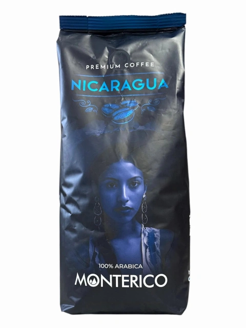 Кава в зернах Monterico Nicaragua Premium Coffee 100% Arabica Монтеріко Нікарагуа Преміум Арабіка Пакет з клапаном 1000г