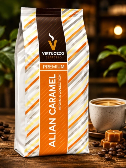 Кава зернова ароматизована Virtuozzo Espresso Premium Aroma Collection Italian Caramel Віртуозо Італійська Карамель 1кг