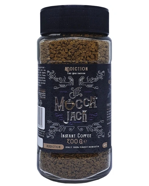 Кава розчинна Mocca Jack Addiction Instant coffee Robusta Мокка Джек Залежність в гранулах Робуста Скло 200г