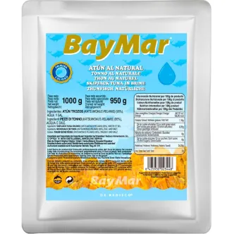 Тунець шматочки у власному соку BayMar Tonno al Naturale Atun БайМар філе Фольгований пакет 1кг