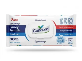 Серветки для прибирання Універсальні Atlas Concord Pratik Camasir Sulu Конкорд Вологі з ефектом Відбілювання з Клапаном 100шт