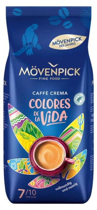 Кава в зернах Movenpick Caffe Crema Colores de la Vida Intensity 7 Blend Мовенпік кафе Крема Кольори життя Пакет 1000г