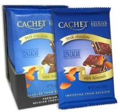 Преміум шоколад Cachet 32% з мигдалем 300г