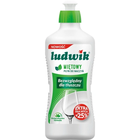 Гель для миття посуду Ludwik Extra Sila Mietowy Людвік Екстра сила Блискучий посуд аромат Мята 900г
