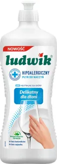 Гель для миття посуду Сенсітів Ludwik Hipoalergiczny Delikatny dla Dloni Людвік Делікатний Гіпоалергенний Без аромату 900г
