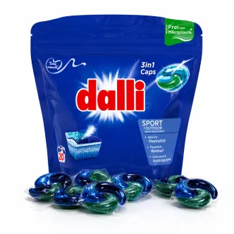 Капсули для прання Спортивного одягу Dalli Werke Sport&Outdoor 3in1 Caps Даллі універсальні Зіп-пакет 20шт