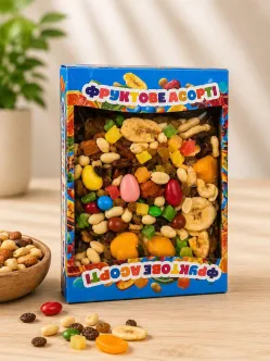 Суміш Горіхів сухофруктів та Цукерок Мікс Amanti Fruit&Nuts Sweets Mix Аманті солодке Фруктове асорті несмажені Коробка 500г