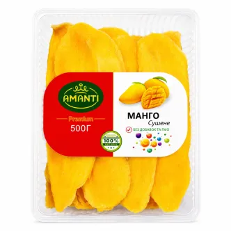 Манго сушене цукати Amanti Mango Premium Аманті скибочки Преміум солодке вакуум Пакет 500г