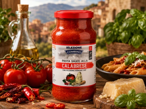 Соус до Пасти Калабрійський Combino Selezione pasta Sauce alla Calabrese Комбіно до макарон з сиром Пекоріно Романо 350г