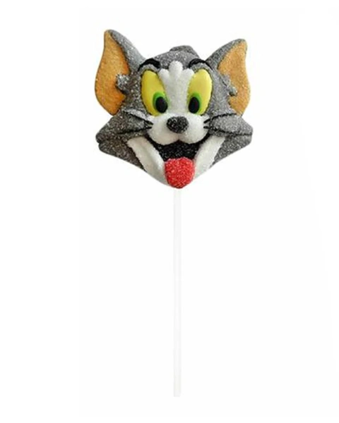 Цукерка льодяник Том та Джеррі Relkon Tom and Jerry Marshmallow Lollipops Boy Релкон Маршмеллоу на Палочці смак Полуниця 1шт 45г