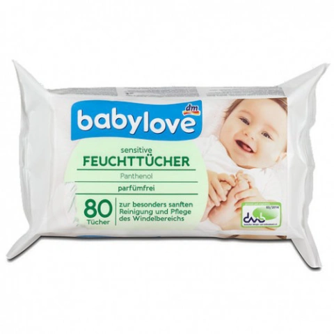 Дитячі вологі серветки babylove 80 шт.