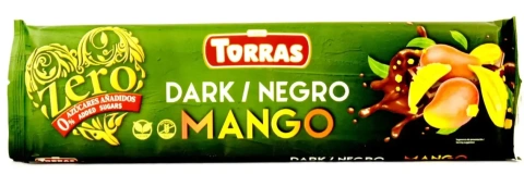 Шоколад чорний Torras Dark Negro Mango Zero з манго без цукру та глютену 300г