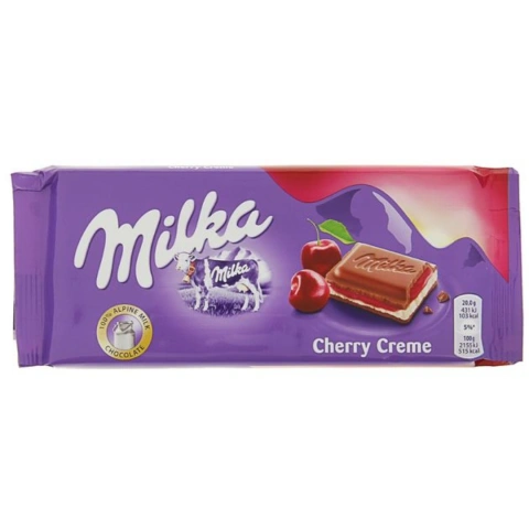Молочний шоколад milka milka cherry creme 100 г