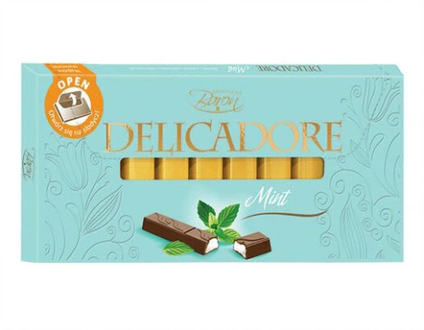 Молочний шоколад Baron baron delicadore mint з м'ятною начинкою, 200 г.