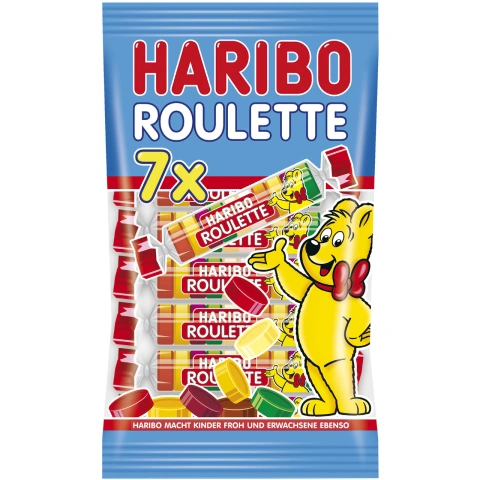 Цукерки фруктові Haribo рулетики желейні haribo roulette 7 pack 175 g