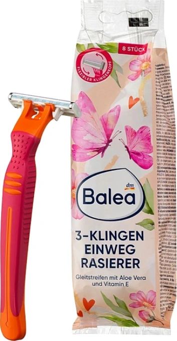 Бритви для гоління Balea 3-Klingen одноразові жіночі 8шт