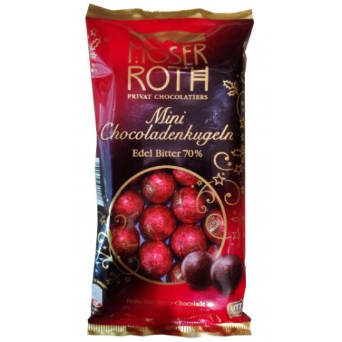 Шоколадні кульки Moser Roth moser roth mini chocoladenkugeln edel bitter 70%, 150 г.