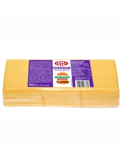 Сир тостовий слайси Mlekovita Cheddar Burger Menu Cheese food slices Чеддар Бургер меню ломтики 84шт 1033г