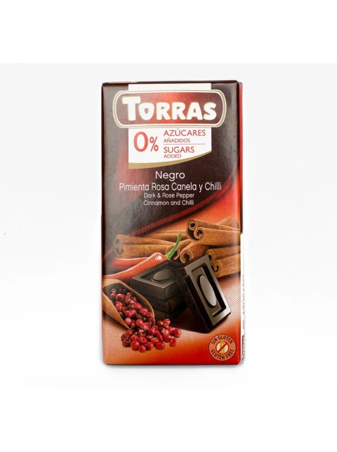 Шоколад torras Torras chilli 75г (чорний з корицею і перцем чилі)