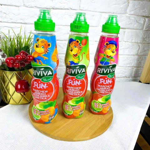 Сік Riviva Fun з смаками яблука моркви полуниці лайма 500мл