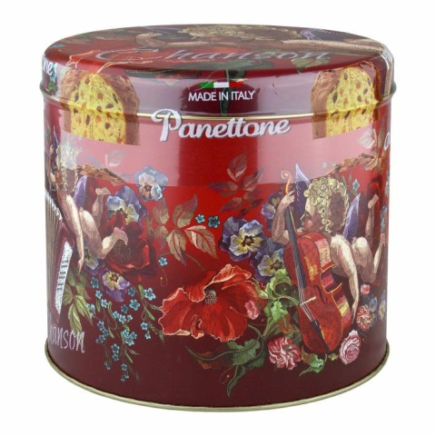 Десерт панеттоне il vecchio forno panettone 1 кг у великій червоній жестяній банці