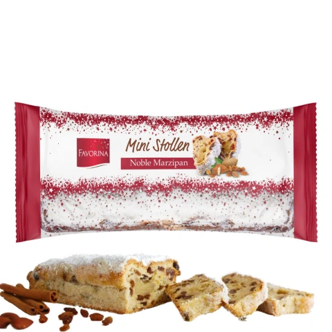 Штоллен Різдвяний з Марципаном Favorina mini Stollen Noble Marzipan Фаворіна міні кекс із цукатами та родзинками 200г