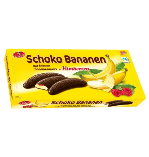 Цукерки шоколадні Sir Charles sir charles schoko bananen hembeeren з банановим суфле та малиною 300 г австрія