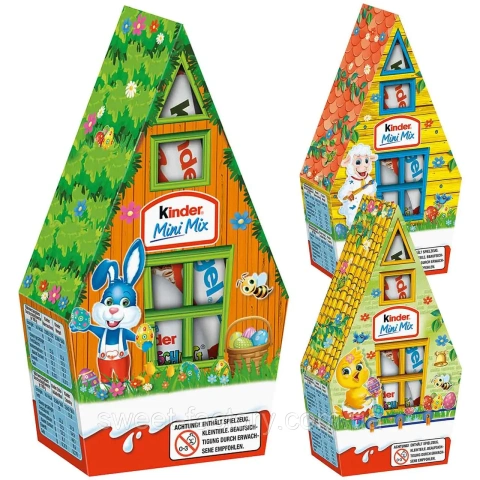 Пасхальний  Kinder набір солодощів  kinder mini mix haus 76g