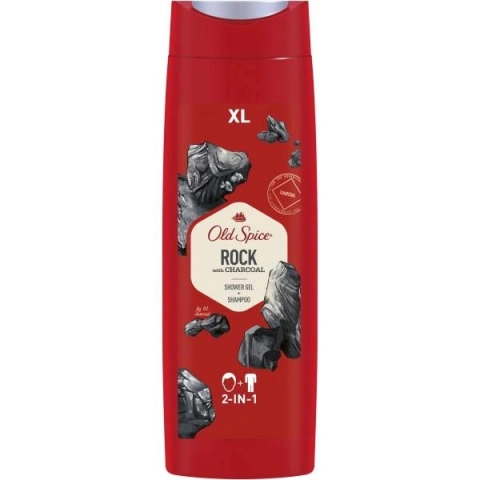 Гель для душу + Old Spice шампунь 2в1 old spice rock with charcoal, 400 мл