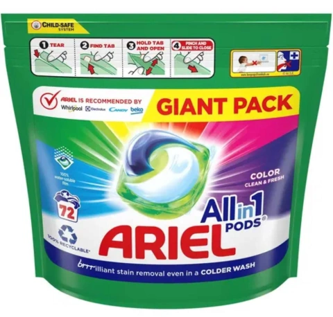 Капсули для прання кольорових речей Ariel Pods All-in-1 Color 72шт