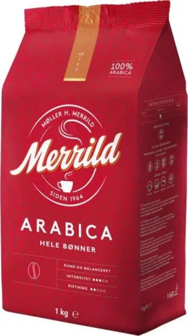 Кава в зернах lavazza Merrild merrild arabica 100% 1кг