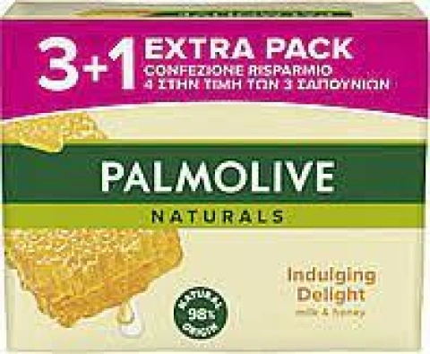 Тверде мило Palmolive palmolive мед та молоко в економній упаковці (4шт.* 90г)