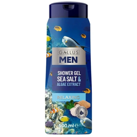 Чоловічий гель Gallus для душу із ароматом моря men sea salt & algae extract 500мл