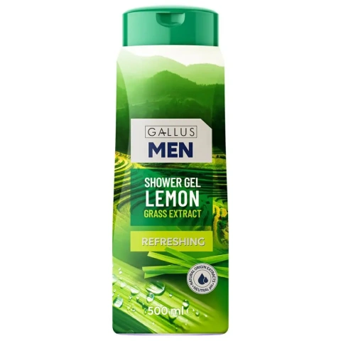 Чоловічий гель Gallus для душу із ароматом лимонної трави men lemon 500мл