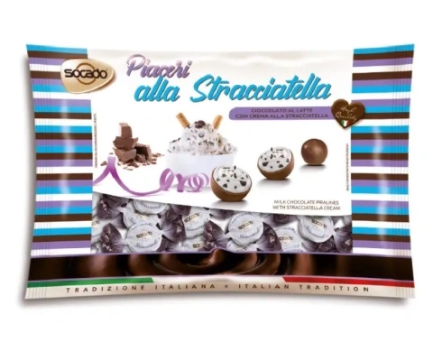 Цукерки шоколадні piaceri alla stracciatella socado 1кг