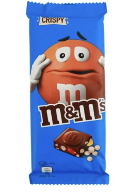 Шоколад молочний M&M з хрусткими кульками crispy 150г