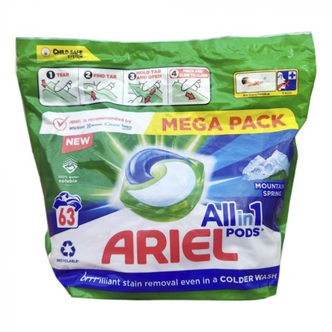 Капсули універсальні Ariel ariel all in 1 mountain spring 63шт