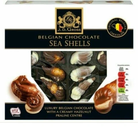 Цукерки JD Gross Fruits de mer belgique шоколадні мушлі 250г