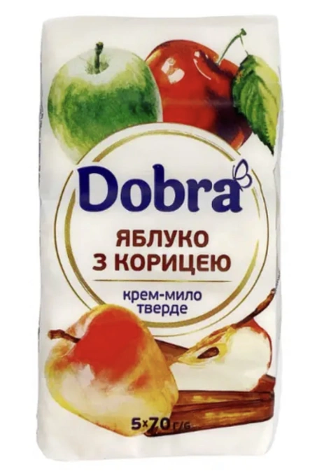 Туалетне крем-мило Dobra Яблуко з корицею 5шт 70г